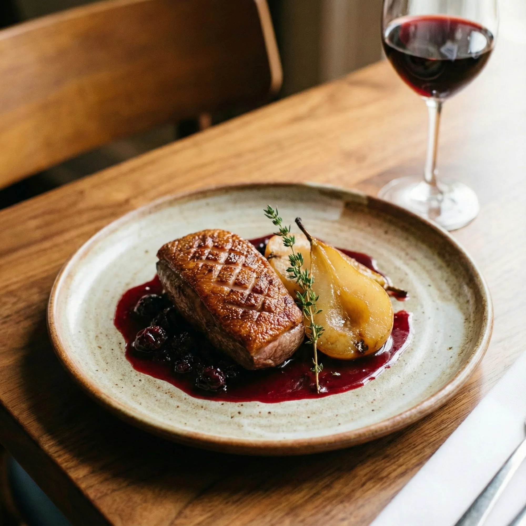 Duck Breast with Port Wine Cherry Sauce