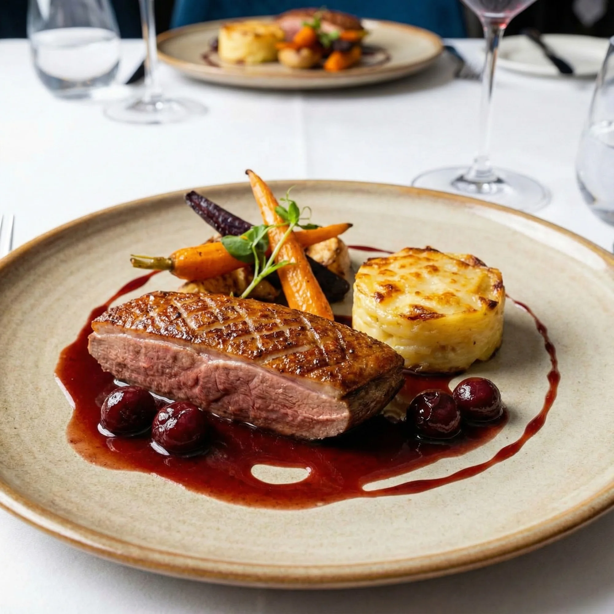 Prime Beef Tenderloin with Potato Gratin